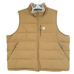 Carhartt Women's Montana Tan Relaxed Insulated Reversible Vest 3X (24W-26W) NWOT